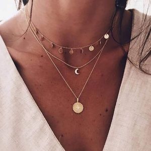 Multi Layered Dainty Coin Necklace